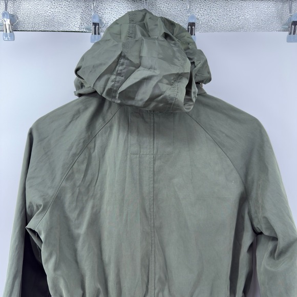 A New Day Anorak Full Zip Utility‎ Jacket Army Green Women S Hidden Hood Pockets - Picture 5 of 8